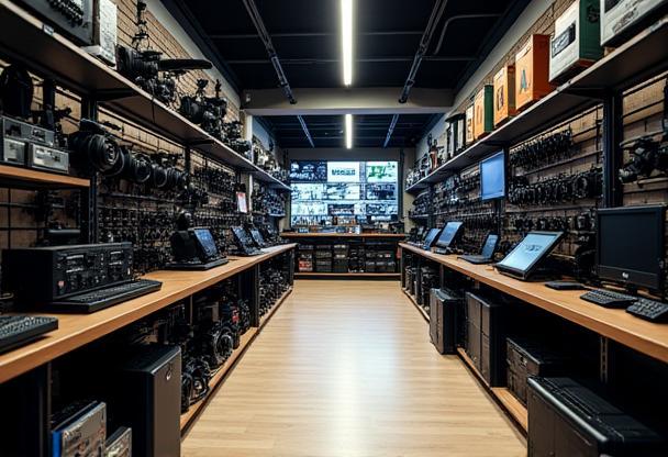 Interior view of Som & Imagem Digital store on Rua Augusta